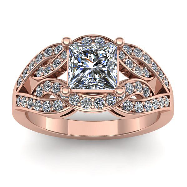 Inel logodna cu safir alb patrat