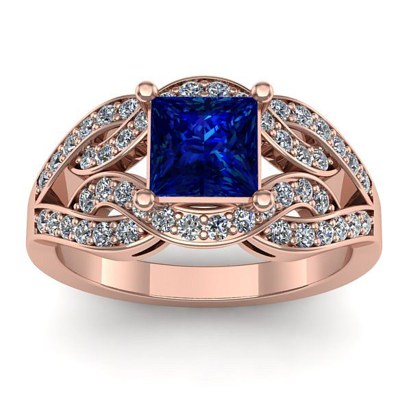 Inel logodna cu safir patrat