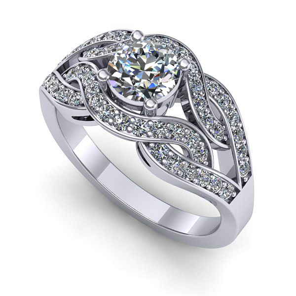 Inel logodna din aur alb cu diamant