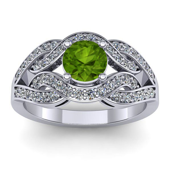 Inel cu peridot rotund