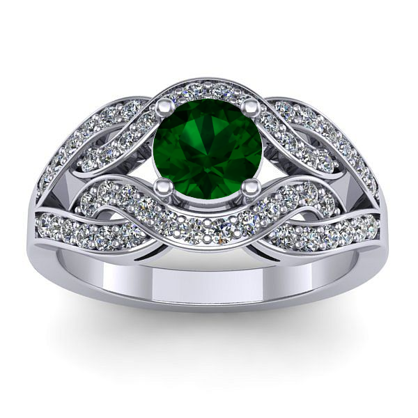 Inel cu smarald rotund