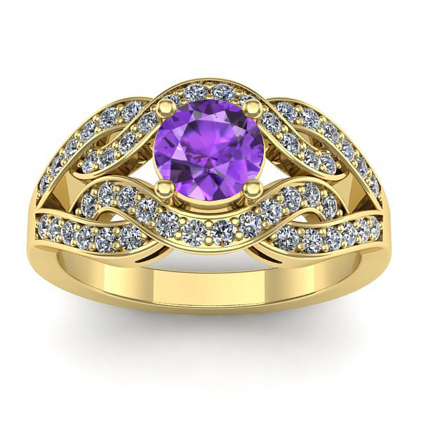 Inel cu ametist rotund