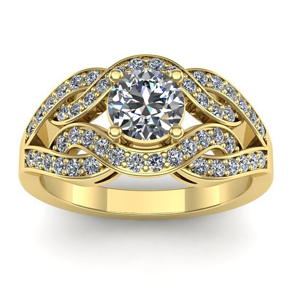 Inel cu diamant rotund