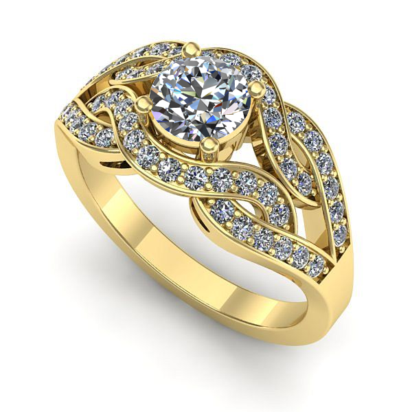 Inel din aur galben cu diamant