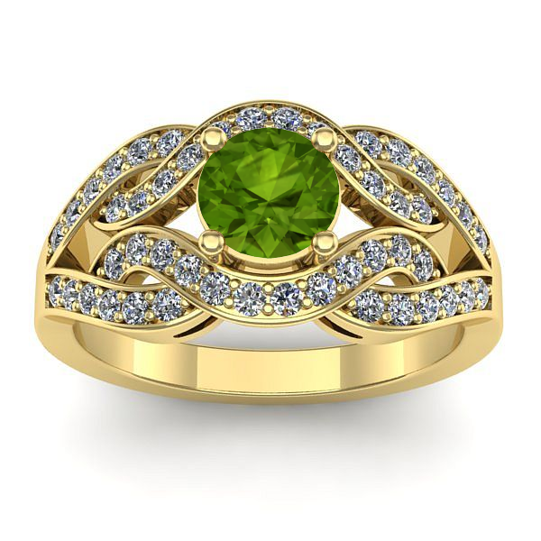 Inel logodna cu peridot rotund