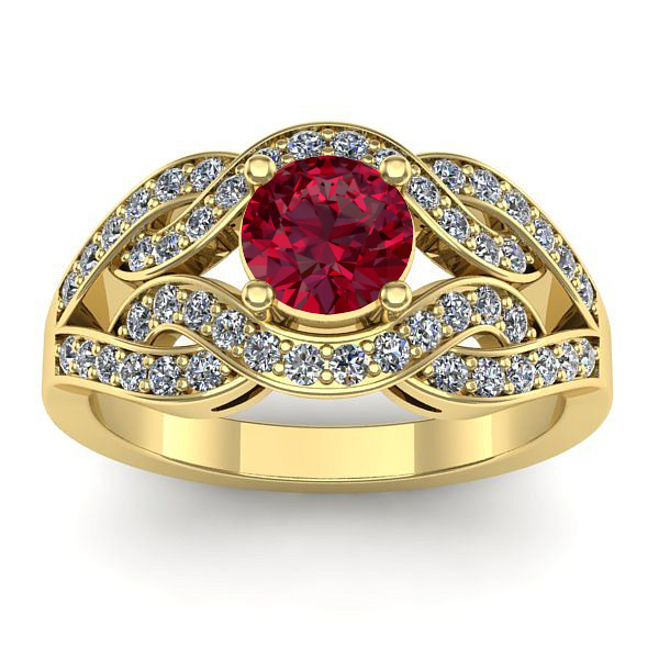 Inel cu rubin rotund