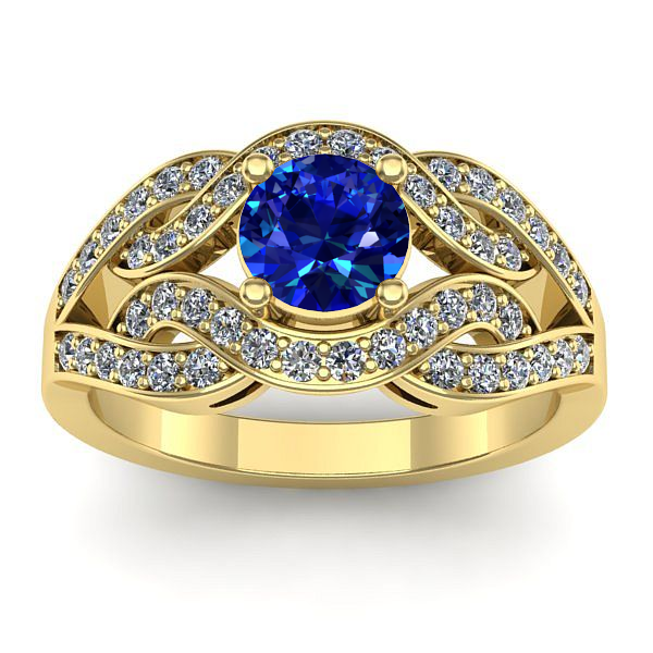 Inel de logodna cu safir rotund