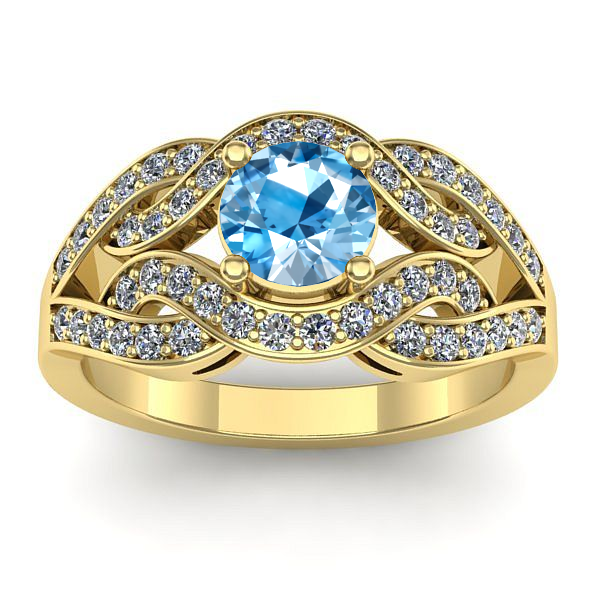 Inel cu topaz blue rotund
