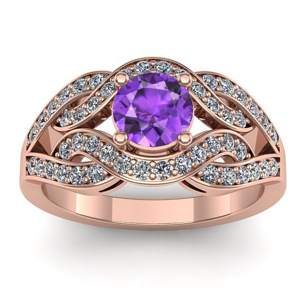 Inel cu ametist rotund