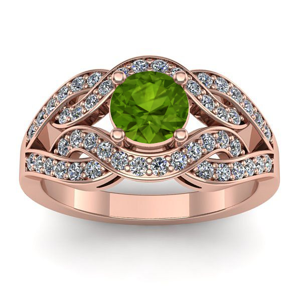 Inel de logodna cu peridot rotund