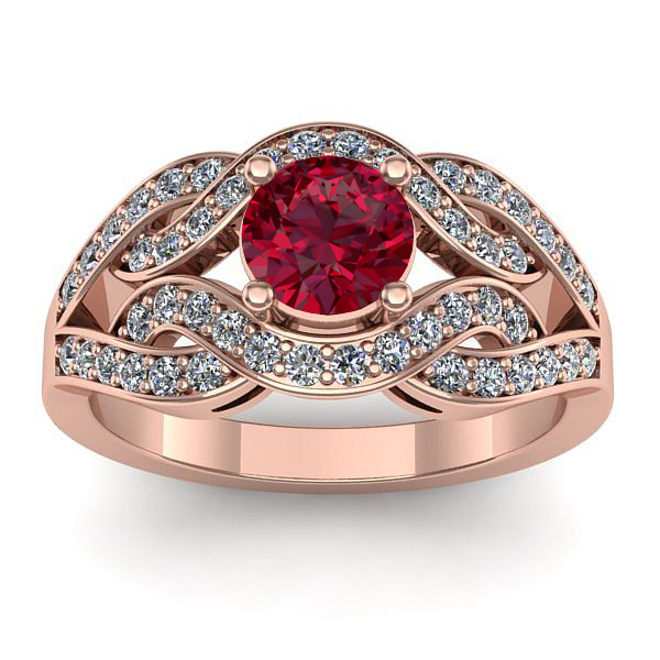 Inel cu rubin rotund