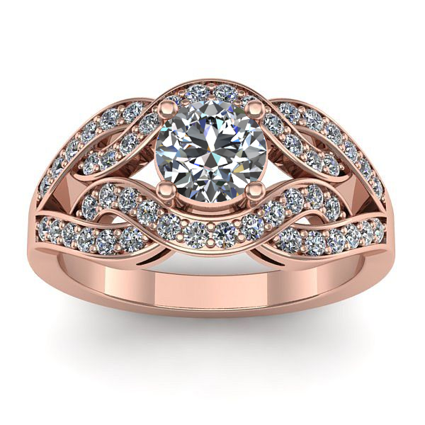 Inel cu diamant de laborator rotund