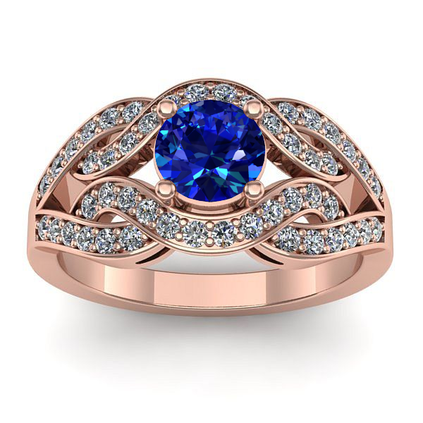 Inel logodna cu safir rotund