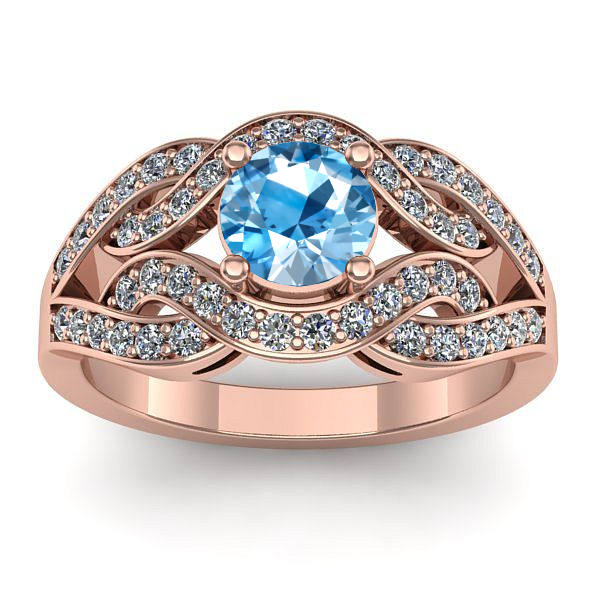 Inel de logodna cu topaz blue rotund