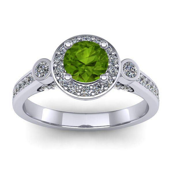 Inel cu peridot rotund