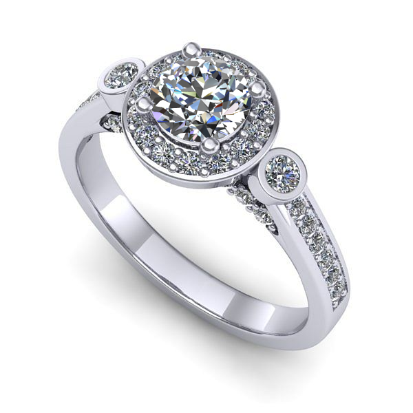 Inel logodna din aur alb cu diamant de laborator