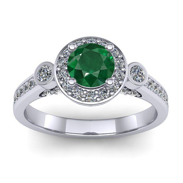 Inel cu smarald rotund