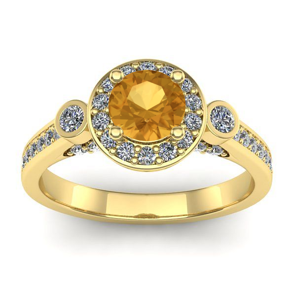 Inel de logodna cu citrin rotund