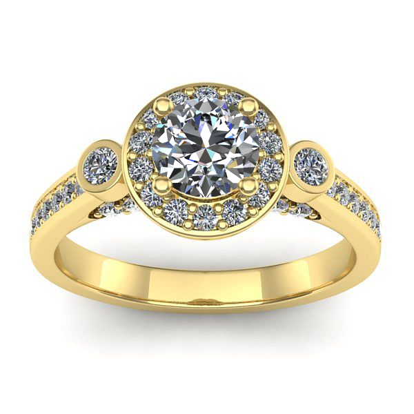 Inel cu diamant rotund