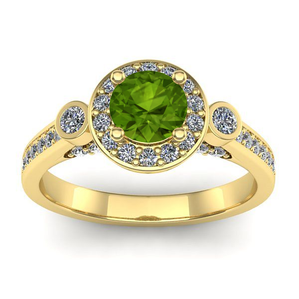 Inel de logodna cu peridot rotund