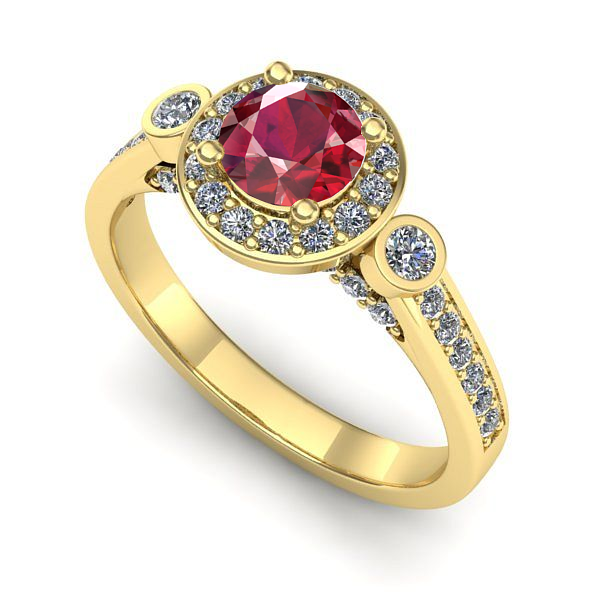 Inel din aur galben cu rubin