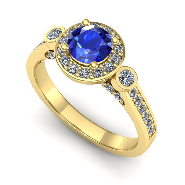 Inel din aur galben cu safir