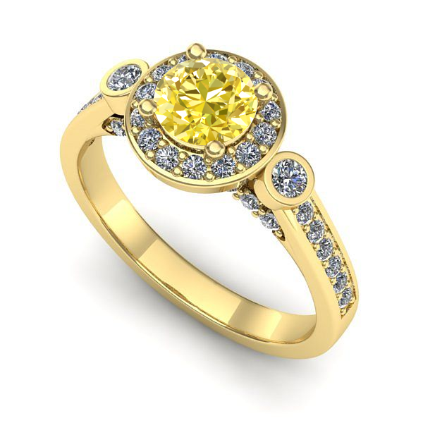 Inel din aur galben cu safir galben