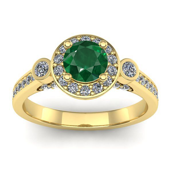 Inel cu smarald rotund