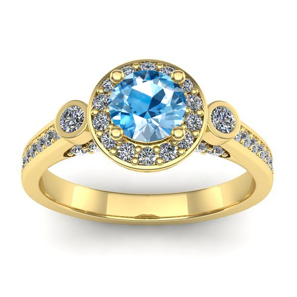 Inel logodna cu topaz blue rotund