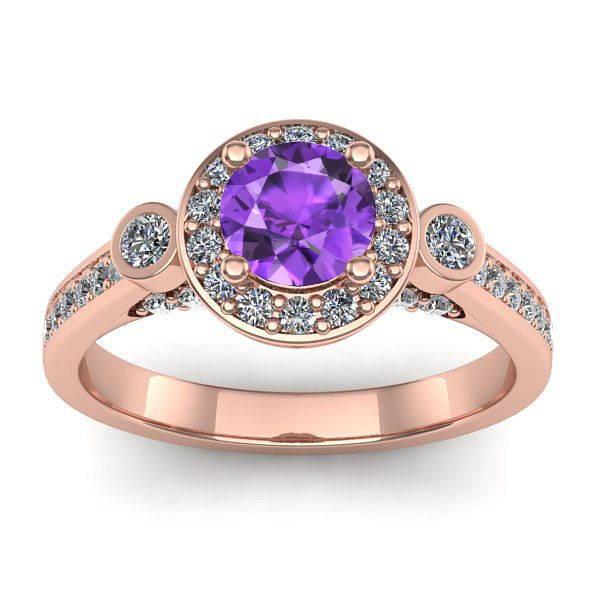 Inel cu ametist rotund