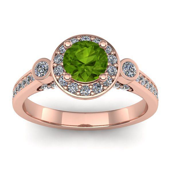 Inel logodna cu peridot rotund