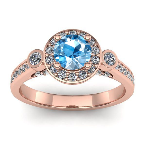 Inel de logodna cu topaz blue rotund