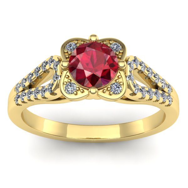 Inel cu rubin rotund