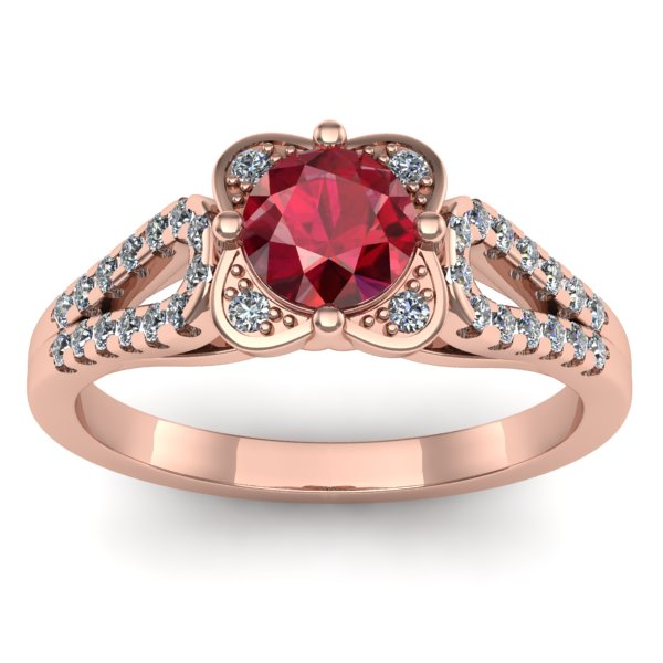 Inel cu rubin rotund