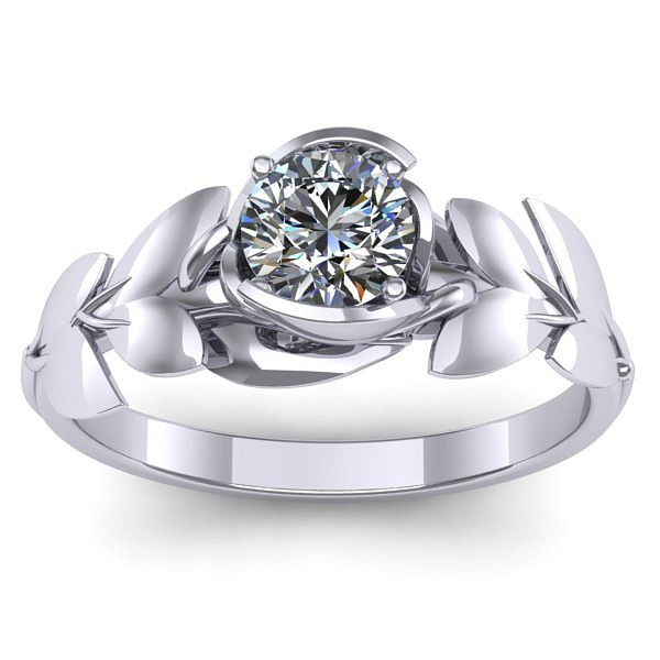 Inel logodna cu safir alb rotund