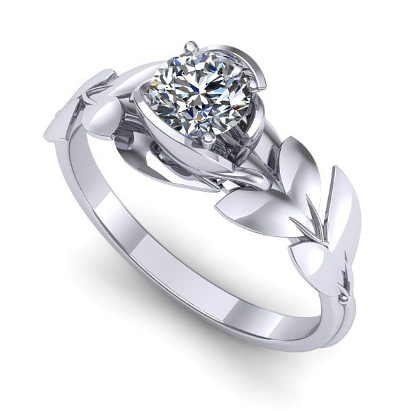 Inel logodna din aur alb cu safir alb