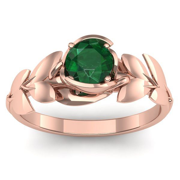 Inel logodna cu smarald rotund