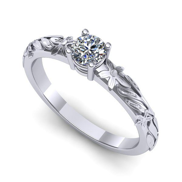 Inel din aur alb cu diamant