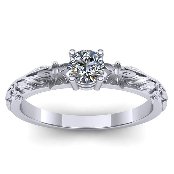 Inel cu diamant rotund