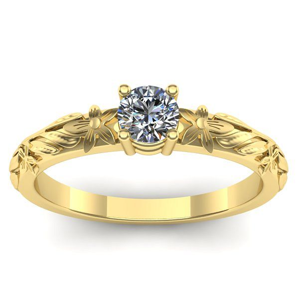 Inel cu diamant rotund