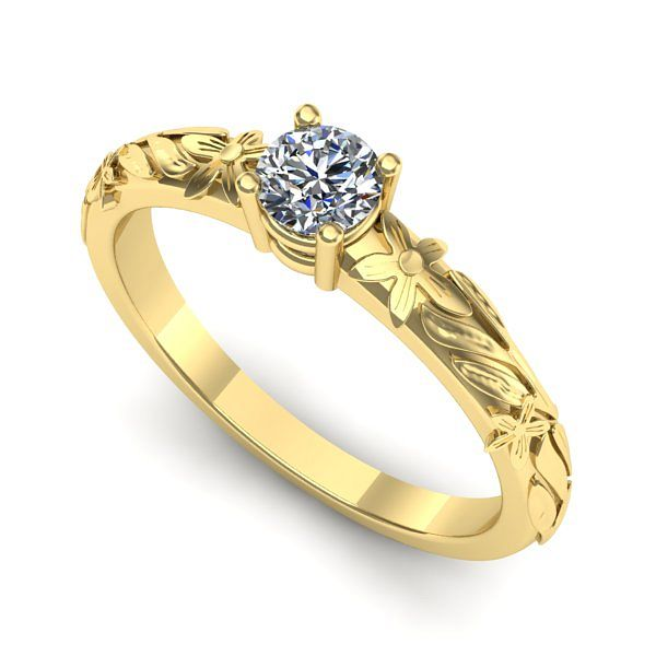 Inel din aur galben cu diamant