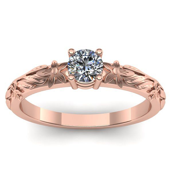 Inel logodna cu diamant rotund