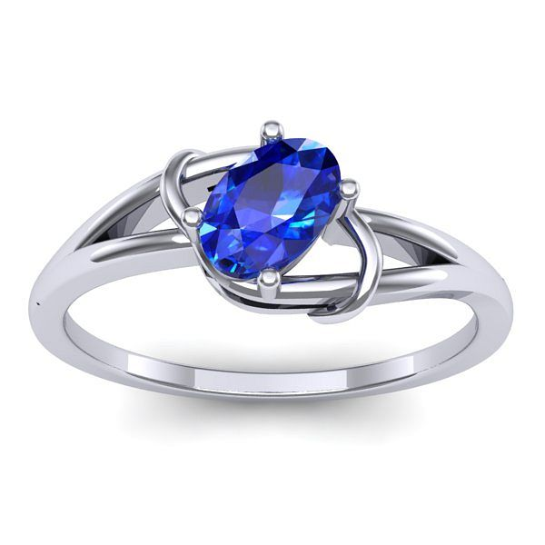 Inel logodna cu safir oval