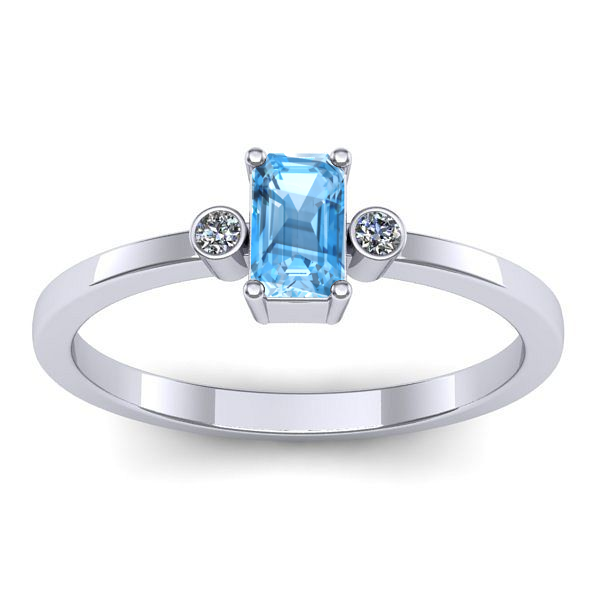 Inel cu topaz blue dreptunghiular
