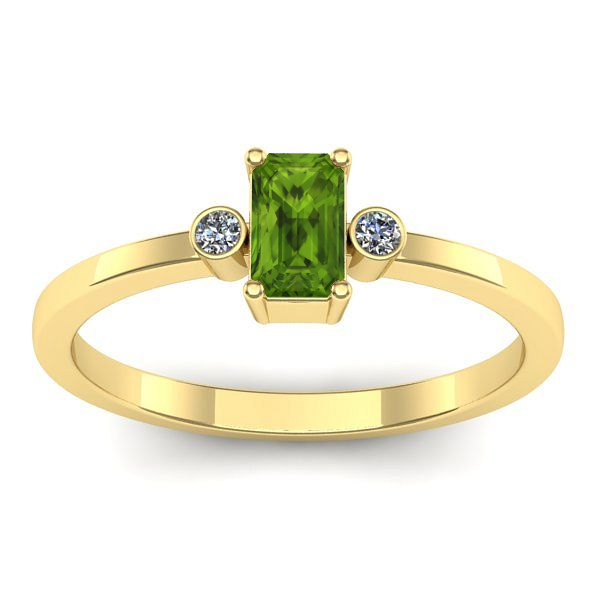 Inel cu peridot dreptunghiular
