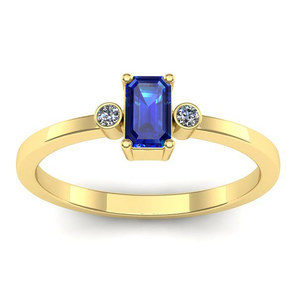 Inel cu safir dreptunghiular