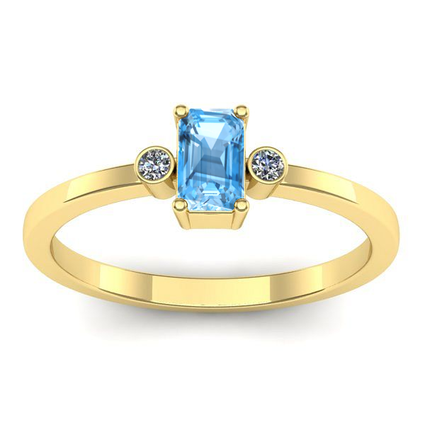 Inel de logodna cu topaz blue dreptunghiular