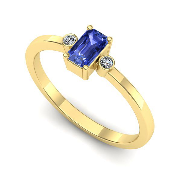 Inel din aur galben cu tanzanit