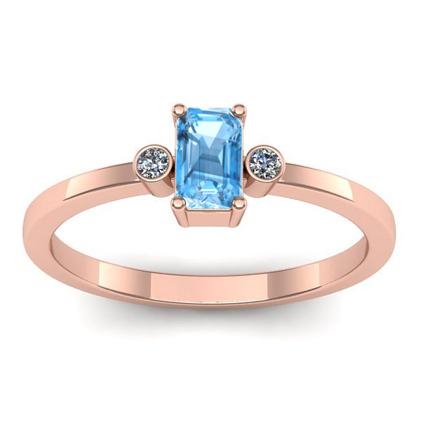Inel de logodna cu topaz blue dreptunghiular