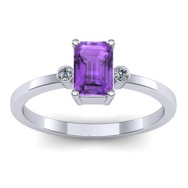 Inel cu ametist dreptunghiular